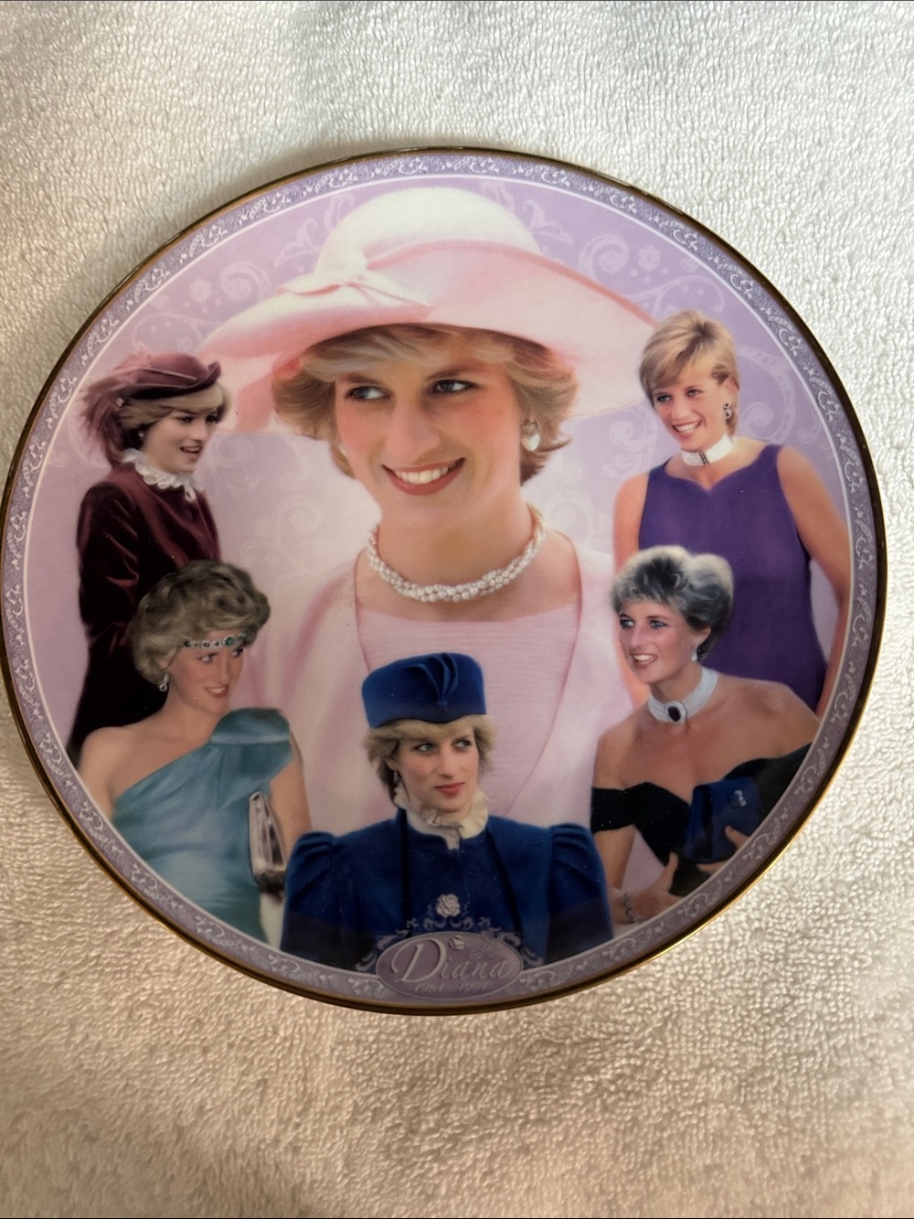 Princess Diana Fashion Icon Danbury Mint #A3352 Royal Worcester 23k Border